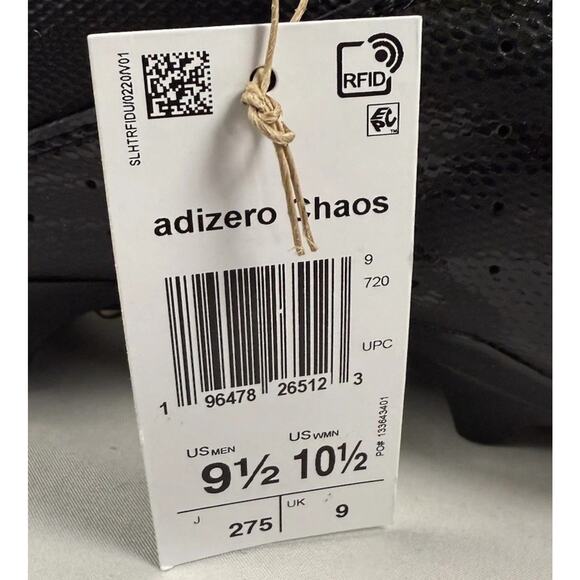 Adidas Adizero Chaos American Football Cleats Triple Black ID9103 Mens Size 9.5 main image 9